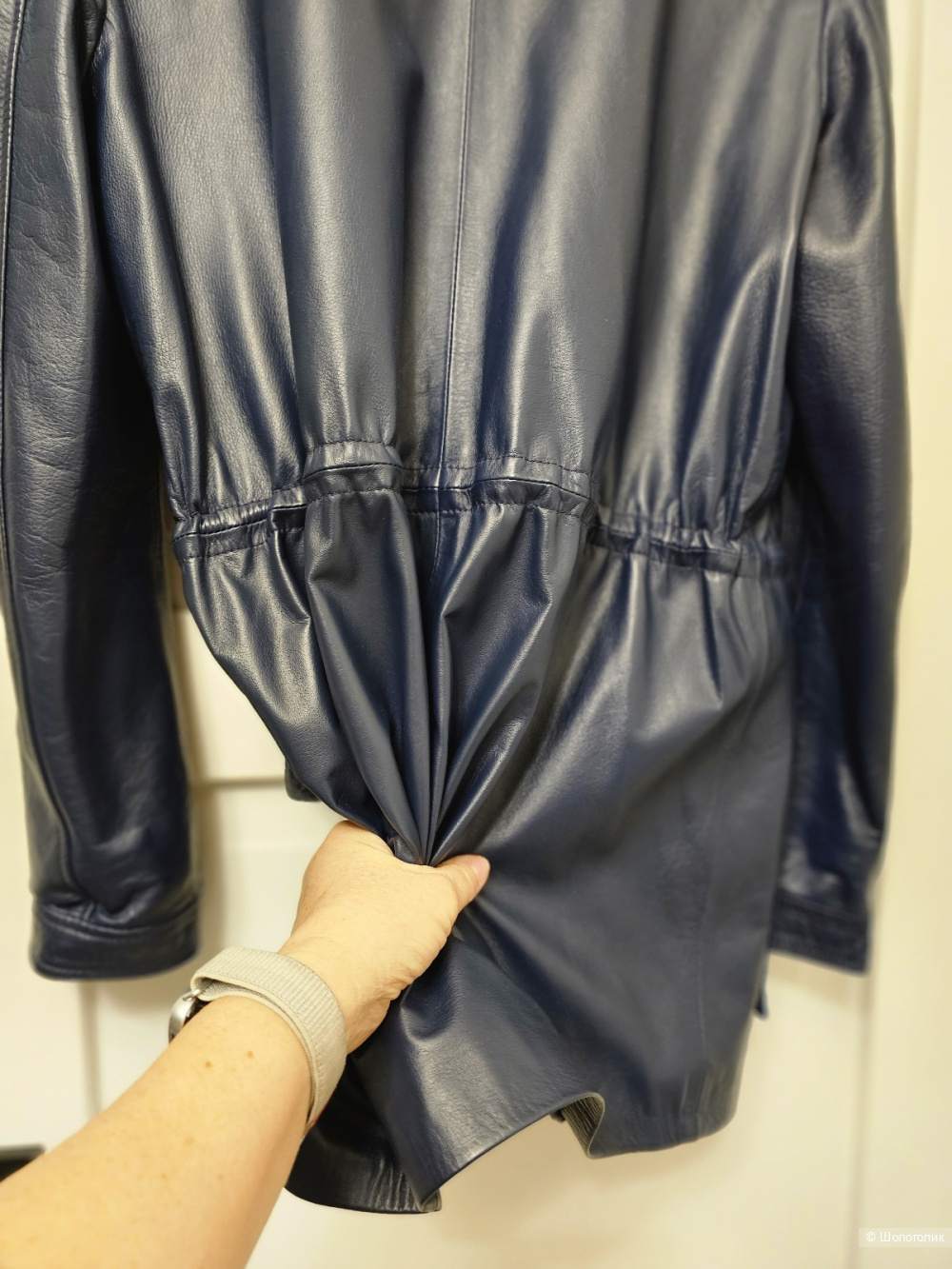 Кожаная куртка-парка бренда 8 р.L