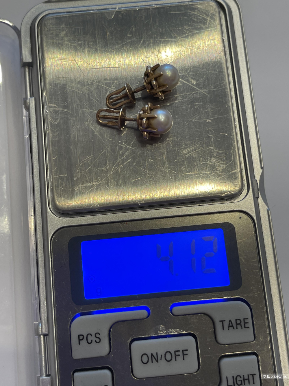 Винтажные, золотые серьги (583 проба)