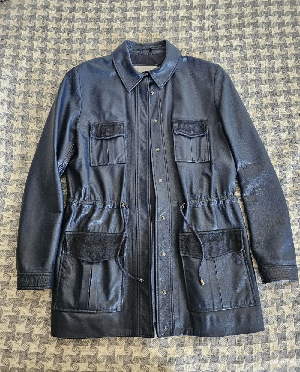 Кожаная куртка-парка бренда 8 р.L