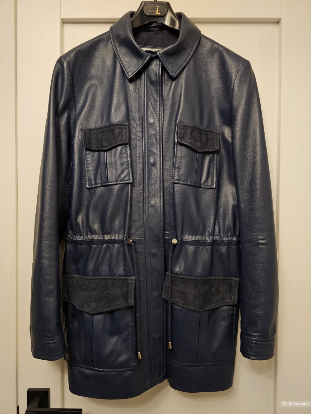 Кожаная куртка-парка бренда 8 р.L
