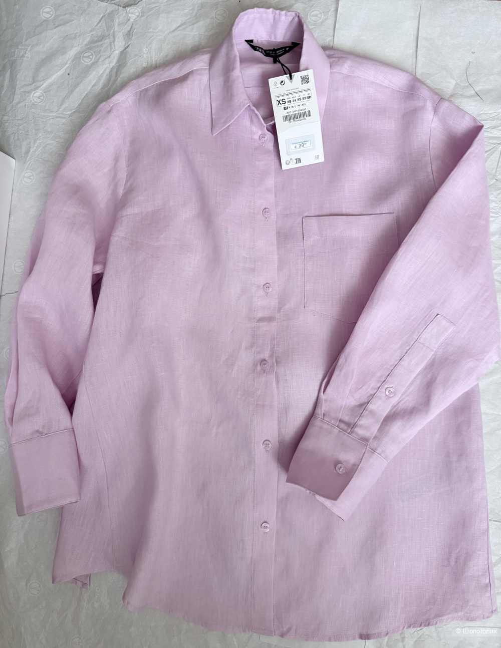 Рубашка ZARA лен,44 размер.